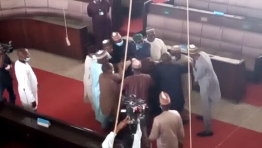 All hell broke loose today at state house of Assembly after Mukhtar Isa Hazo was impeached